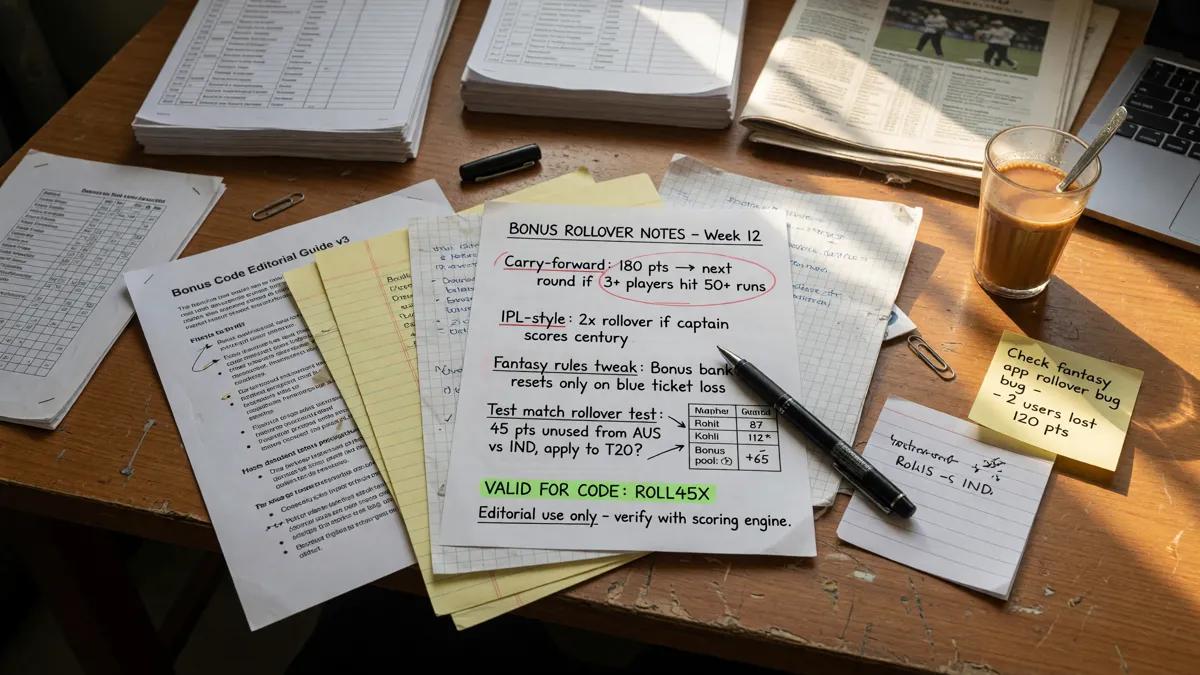 Bonus rollover notes editorial photograph