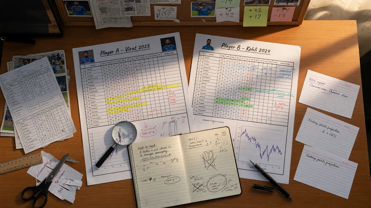 Review evidence comparison editorial photograph