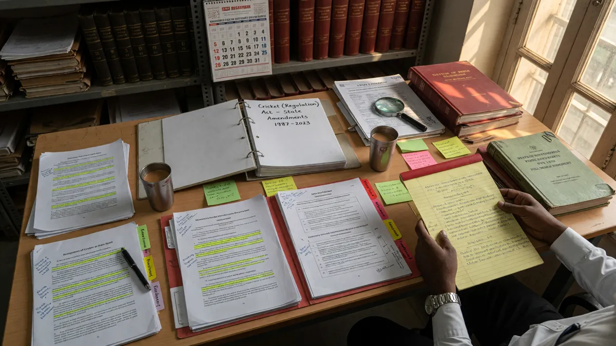 State rule research editorial photograph