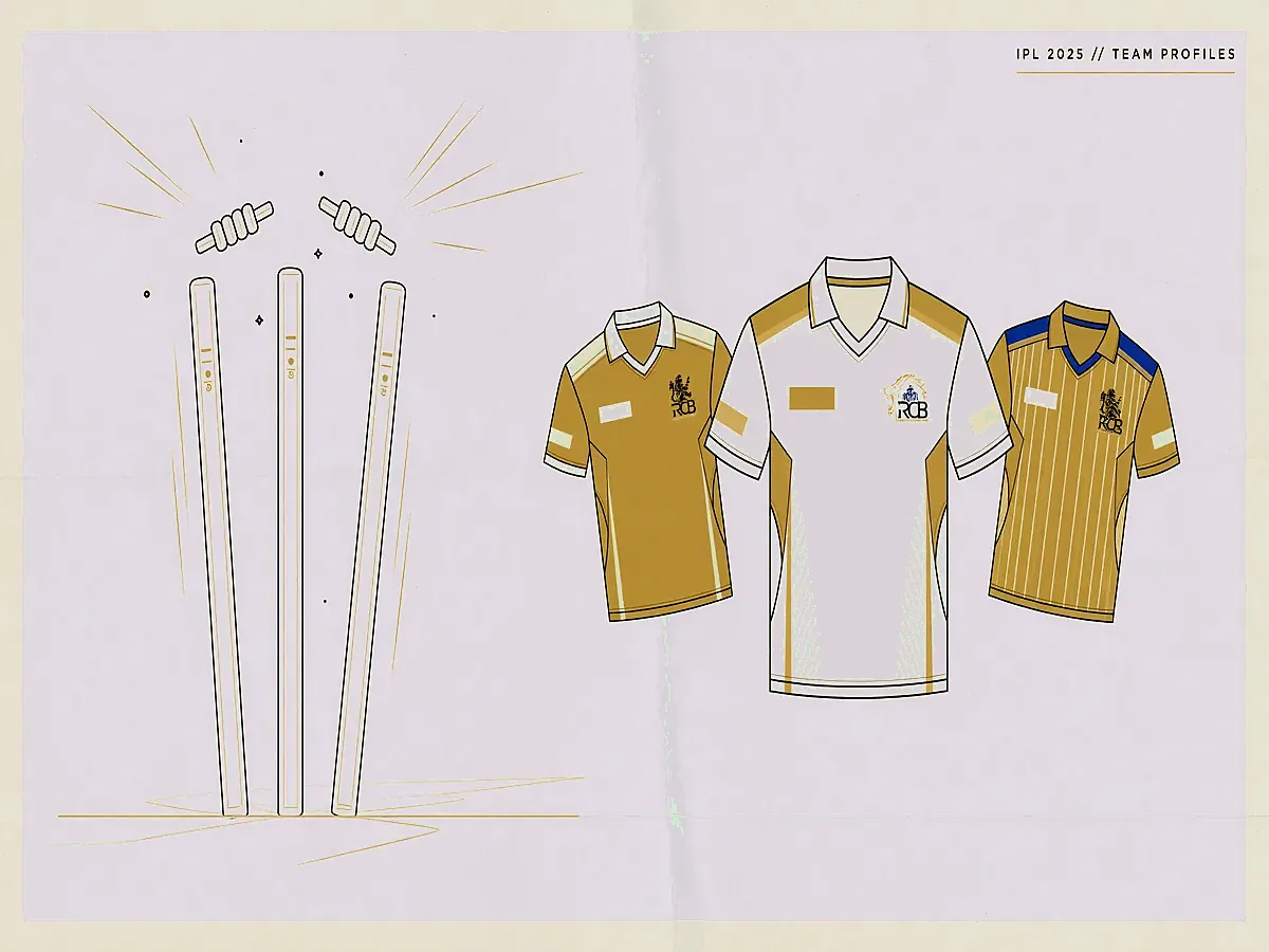 IPL team profiles hero illustration with stumps motif
